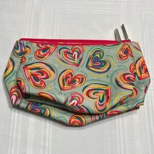 Clinique Matching Pair of Makeup Bags Hearts Pattern